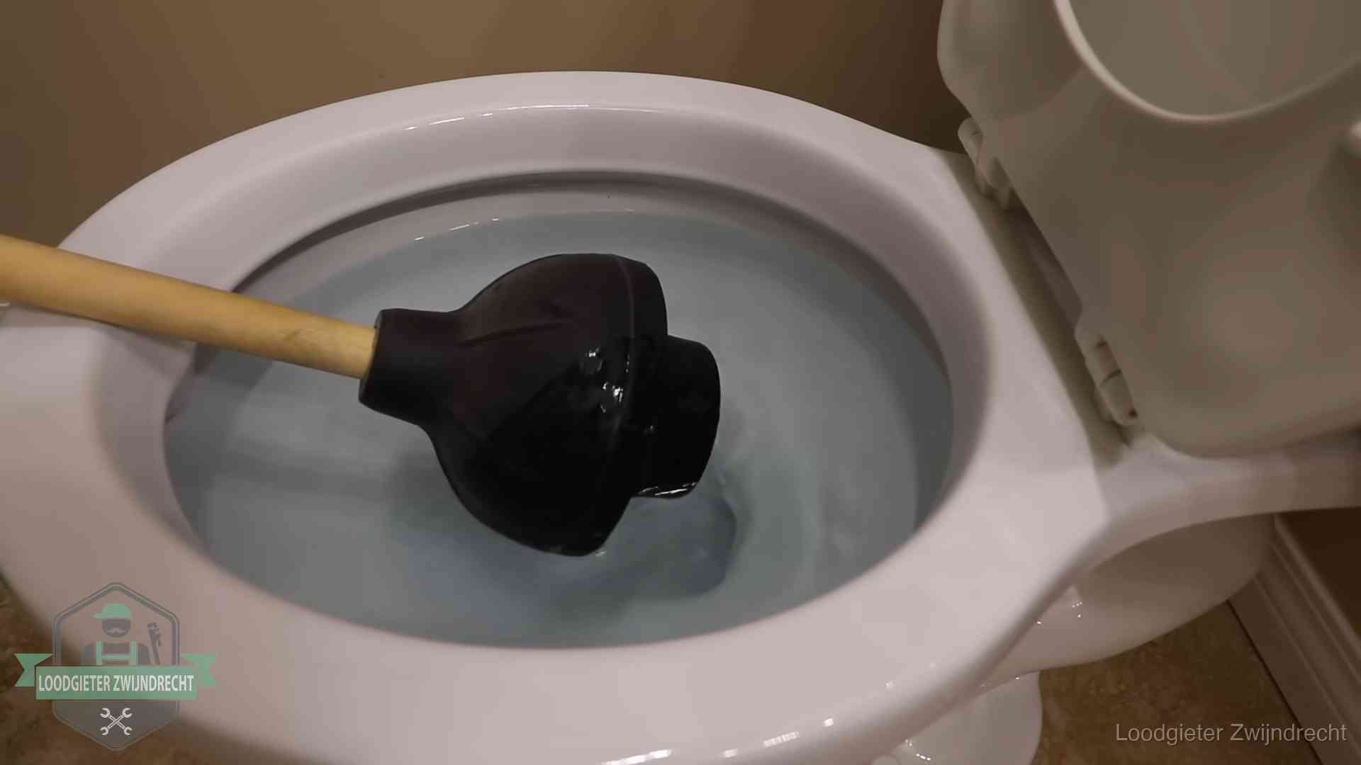 Wc vol water in Zwijndrecht Plopper in een wc-pot die vol water staat in Zwijndrecht